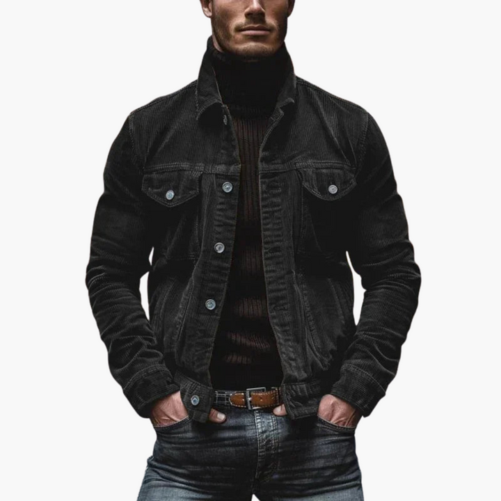Herren Cordjacke mit Knöpfen und Taschen