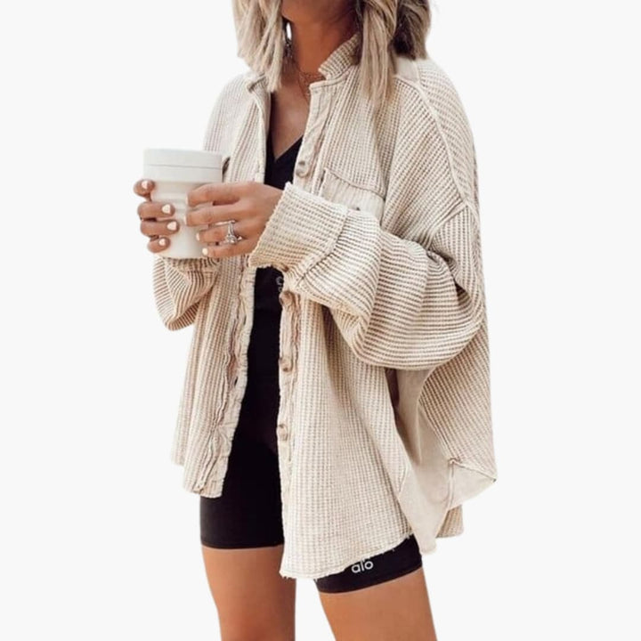 Damen Cordjacke mit Knopfleiste und Taschen