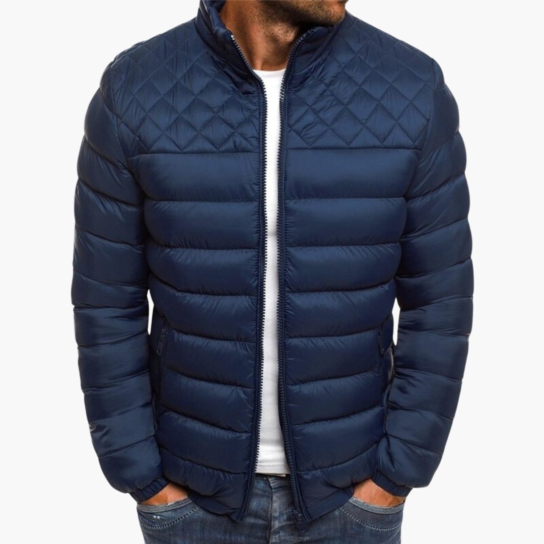 Herren Bomberjacke mit Reißverschluss und gestepptem Design