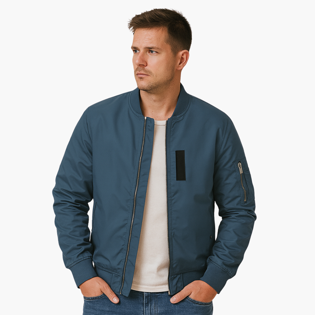 Herren Bomberjacke mit Leistentaschen und Ärmeltasche mit Reißverschluss