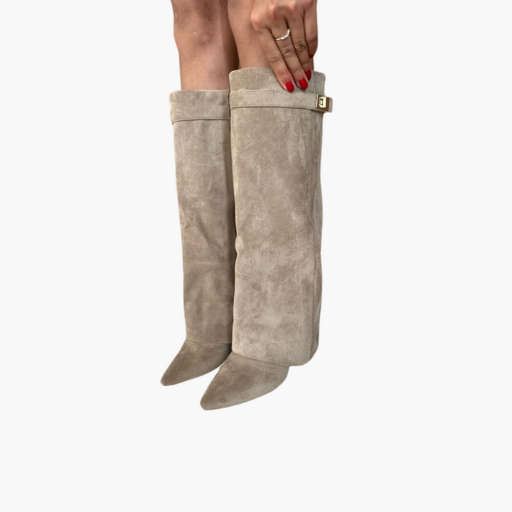 Kniehohe Damenstiefel mit Schnalle - Elegante Stiefel