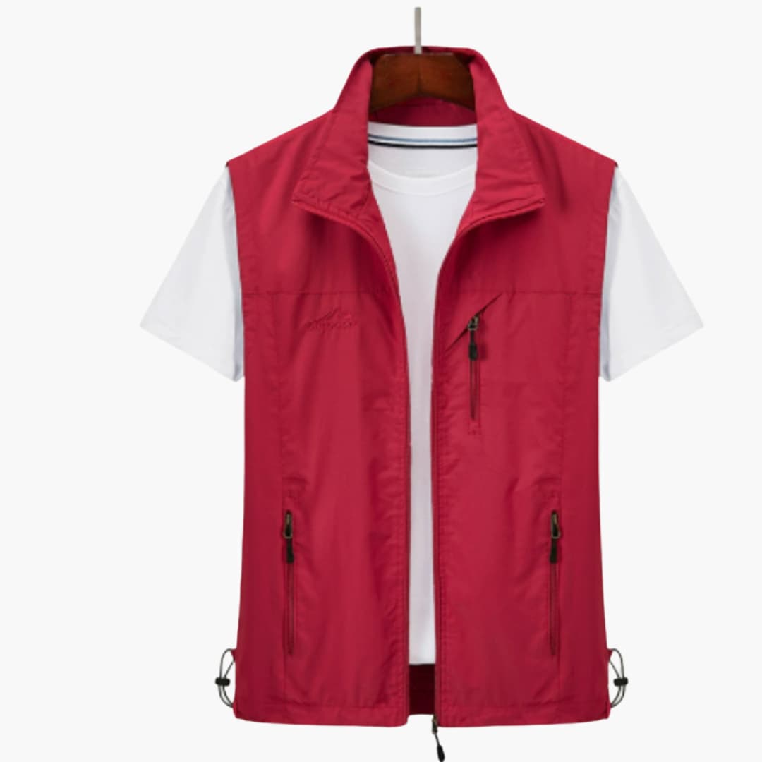 Männer Outdoor-Weste mit Reißverschluss und verstellbarem Saum