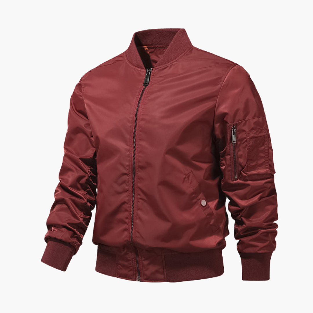 Herren Bomberjacke mit Reißverschluss und Ärmeltasche