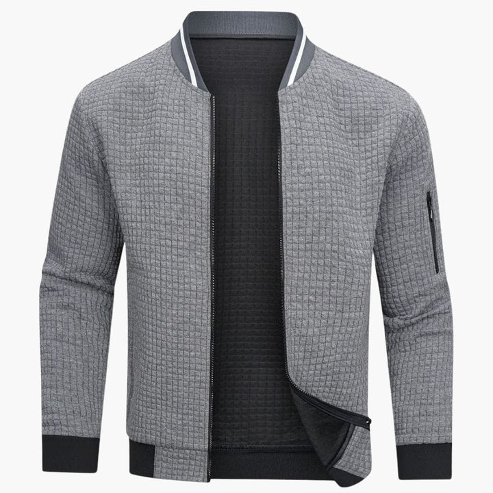 Herren Pullover mit Reißverschluss und Rippstruktur