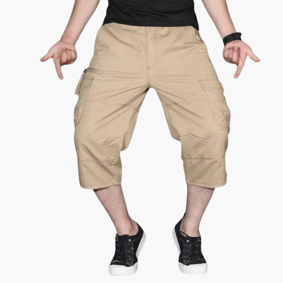Herren 3/4 Cargohose mit Taschen für Frühling und Sommer