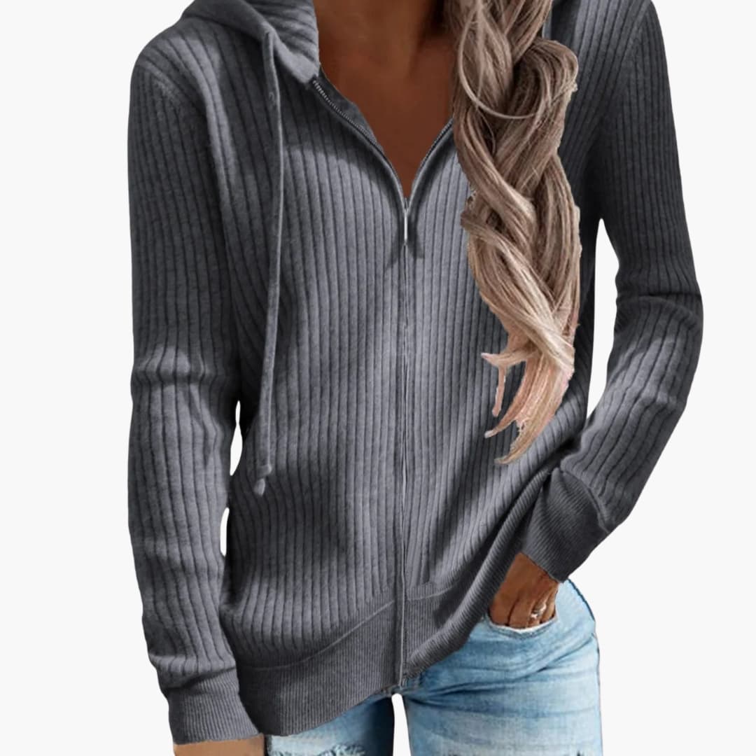 Damen Hoodie mit Reißverschluss und Kapuze