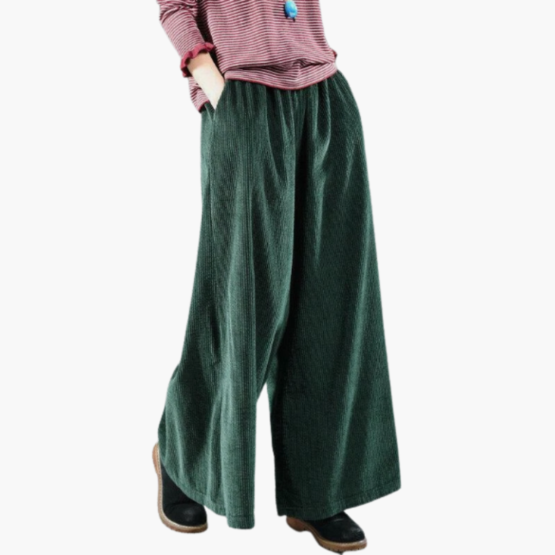 Damen Cordhose mit Knopfverschluss und geradem Bein