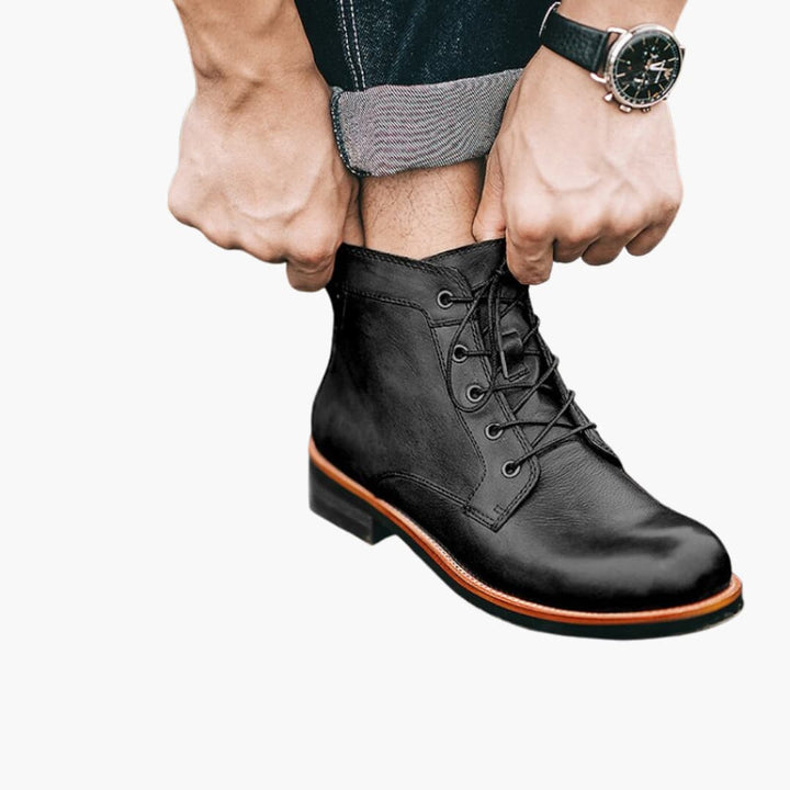 Herren Schnürstiefel mit strukturierter Oberfläche