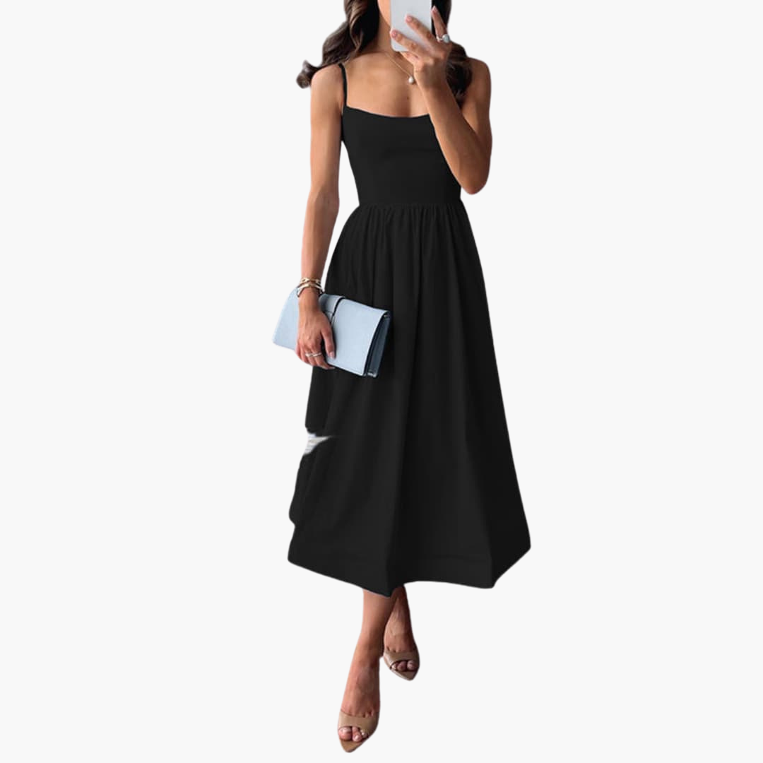 Geblümtes A-Linien Midikleid für Damen – Elegantes Sommerkleid
