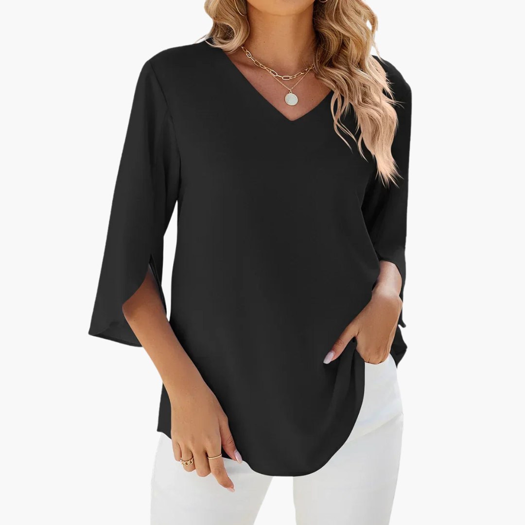 Sommerbluse mit V-Ausschnitt für Damen – Leicht & Elegant