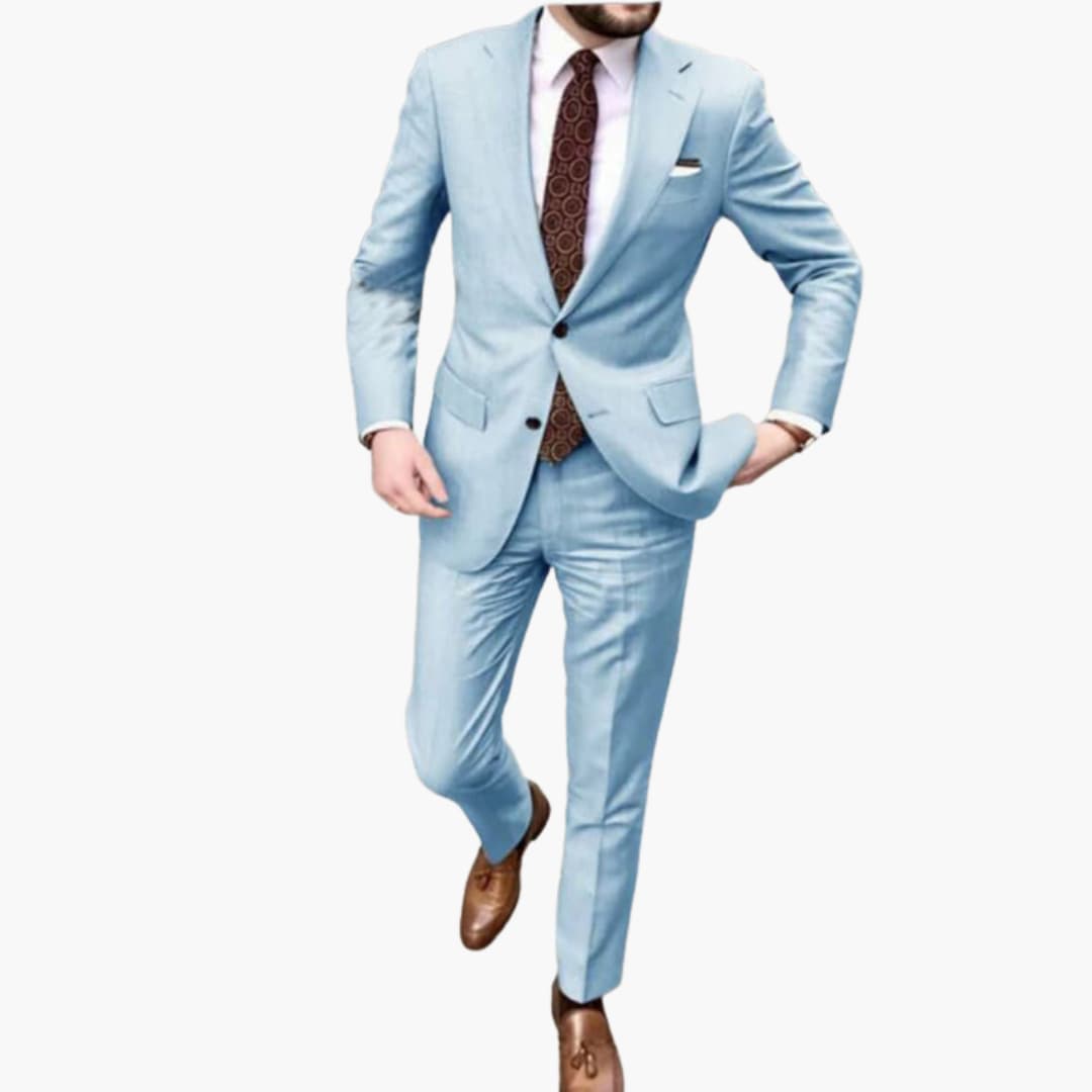 Herren Anzug zweiteilig mit Reverskragen und Slim Fit Hose
