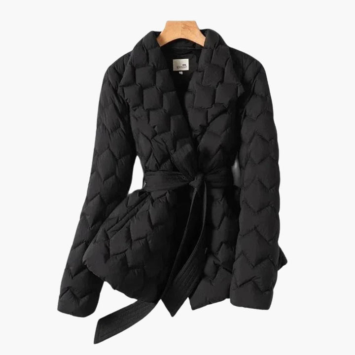 Eleganter Daunenmantel mit Gürtel für Frauen - SchmiedeMode