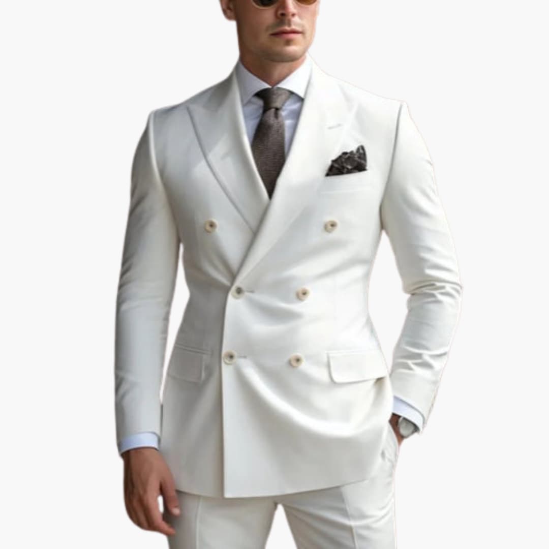 Herren Anzug zweiteilig mit Doppelreiher und Slim Fit Hose