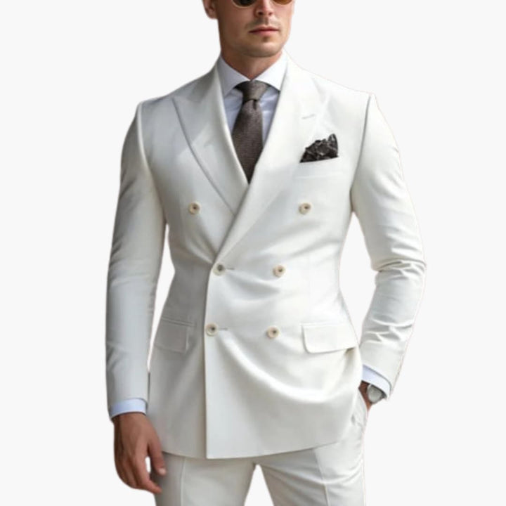 Herren Anzug zweiteilig mit Doppelreiher und Slim Fit Hose
