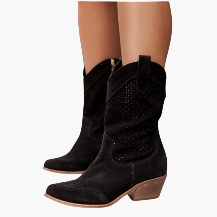 Cowboy Stiefel für Damen - Perforierte Western Stiefel