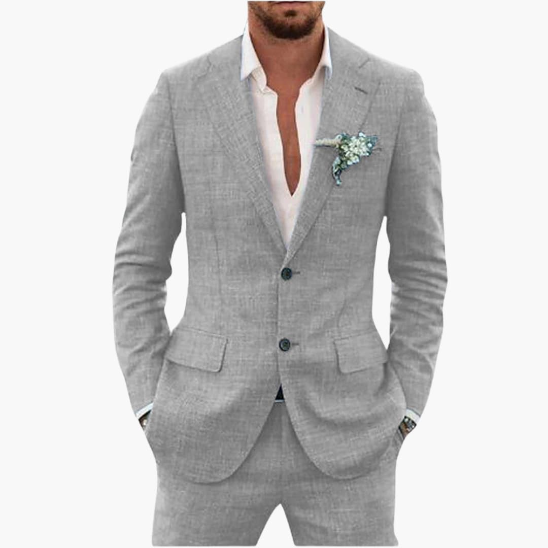 Herren Sommeranzug mit Revers und tailliertem Schnitt
