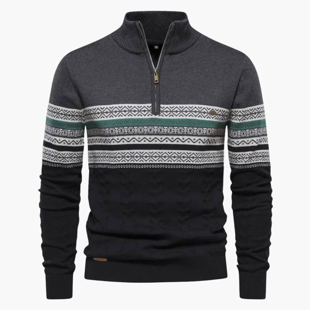 Herren pullover mit Reißverschluss am Halsausschnitt