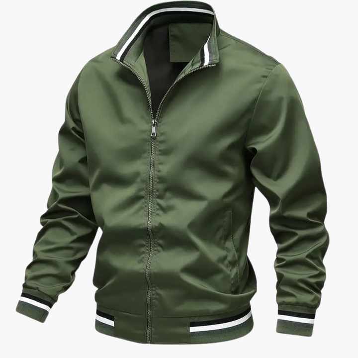 Herrenjacke mit Rippdetails und Frontreißverschluss