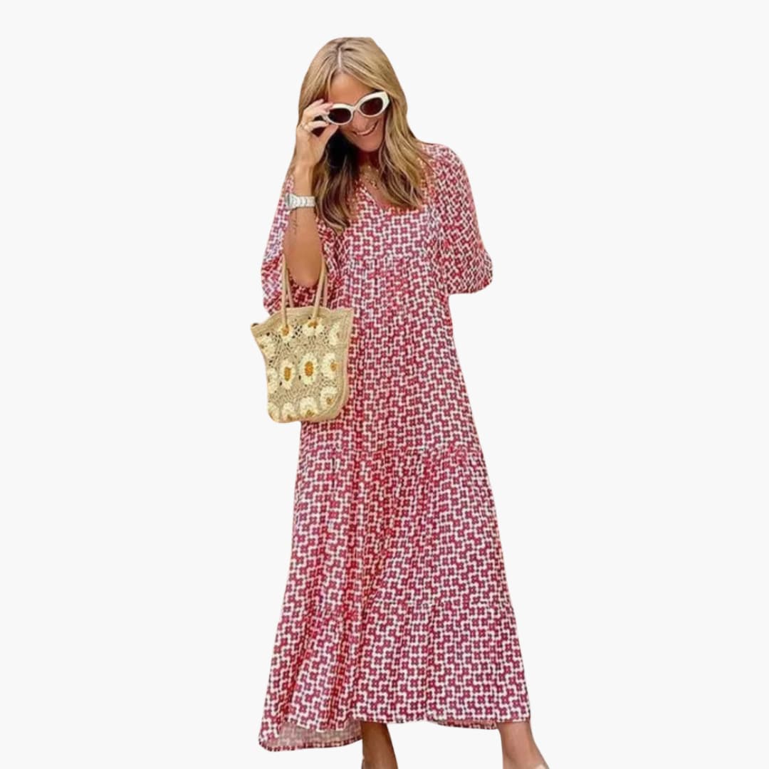 Boho Maxikleid für Damen - Blumenmuster & lockere Passform