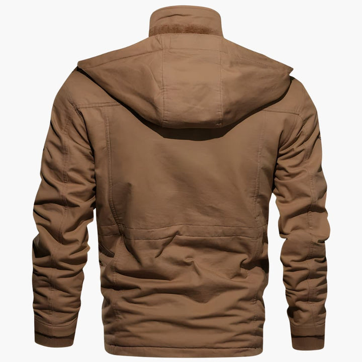 Herren Feldjacke mit verstellbarer Kapuze und mehreren Taschen