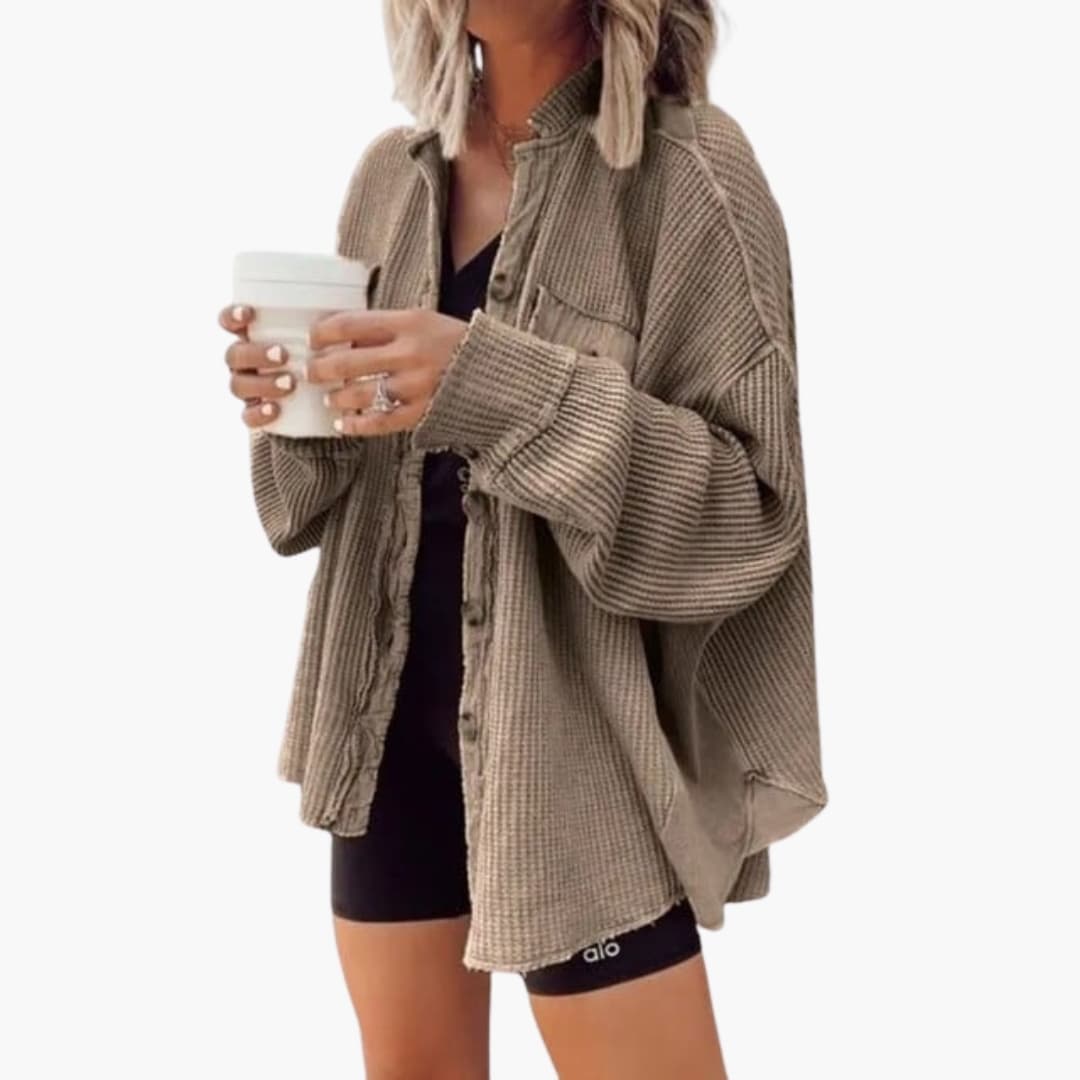 Damen Cordjacke mit Knopfleiste und Taschen