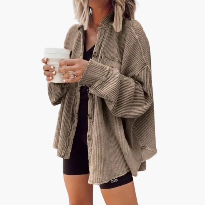 Damen Cordjacke mit Knopfleiste und Taschen