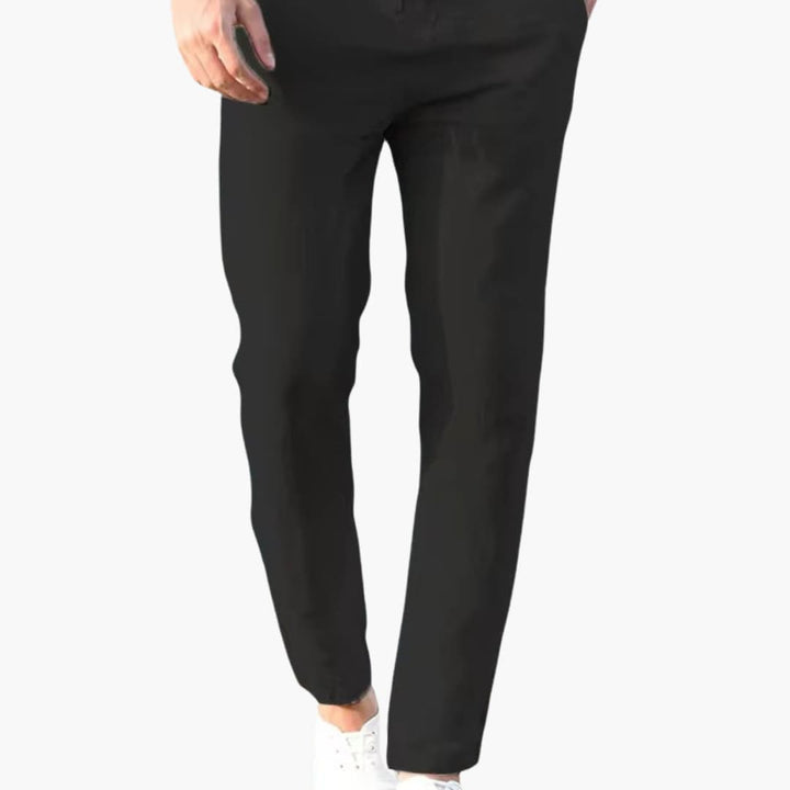 Herrenhose mit Kordelzugbund und schmaler Passform