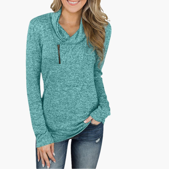 Damen-Pullover mit Kragen und Reißverschluss Stil und Funktion vereint