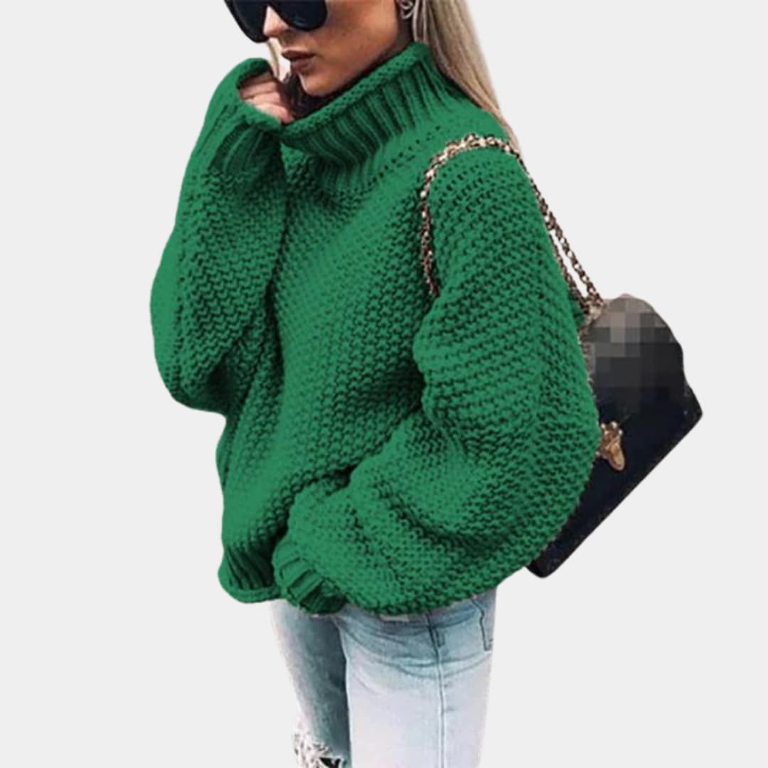 Damen pullover mit Rollkragen und strukturierter Strickoberfläche