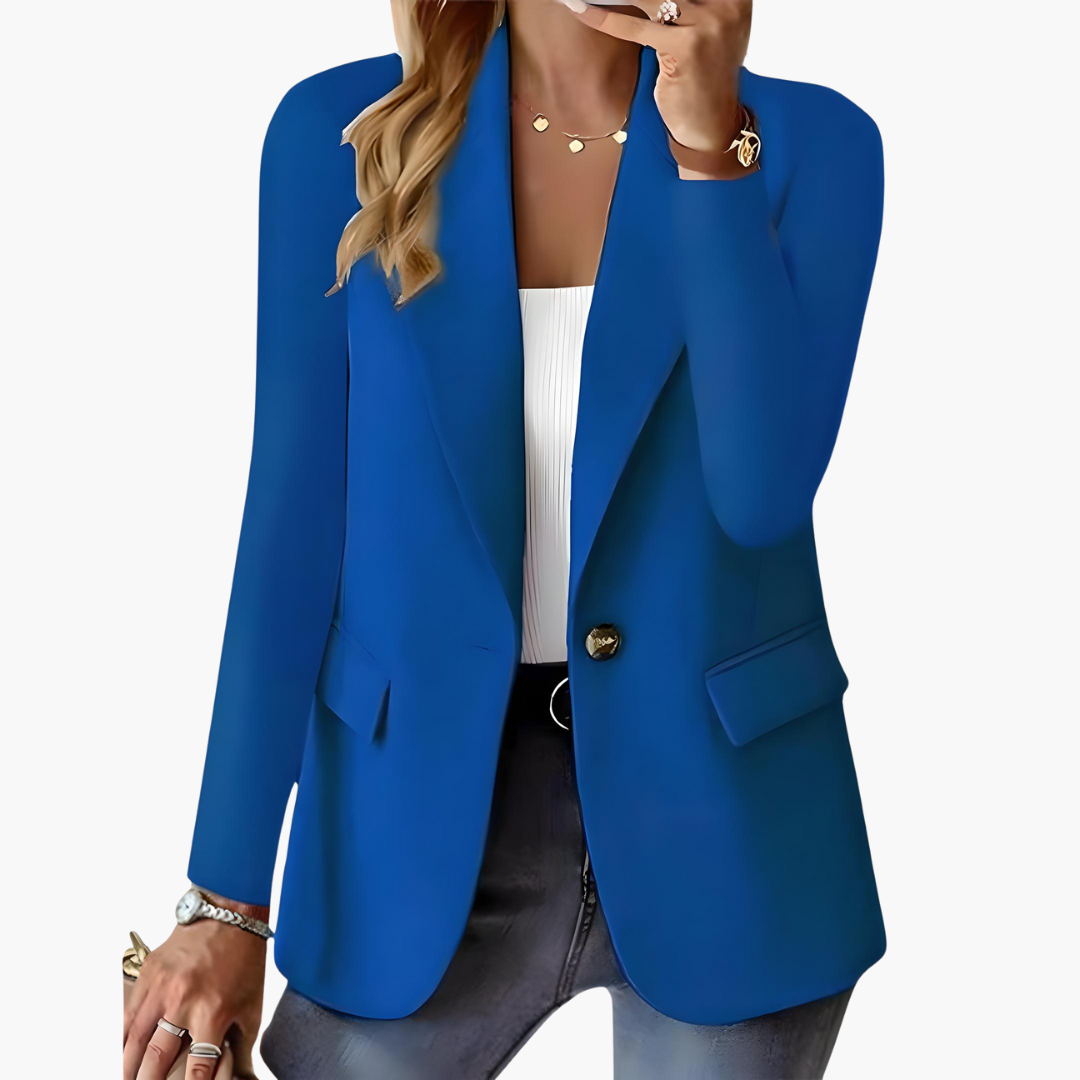 Damenblazer mit Revers und Fronttaschen