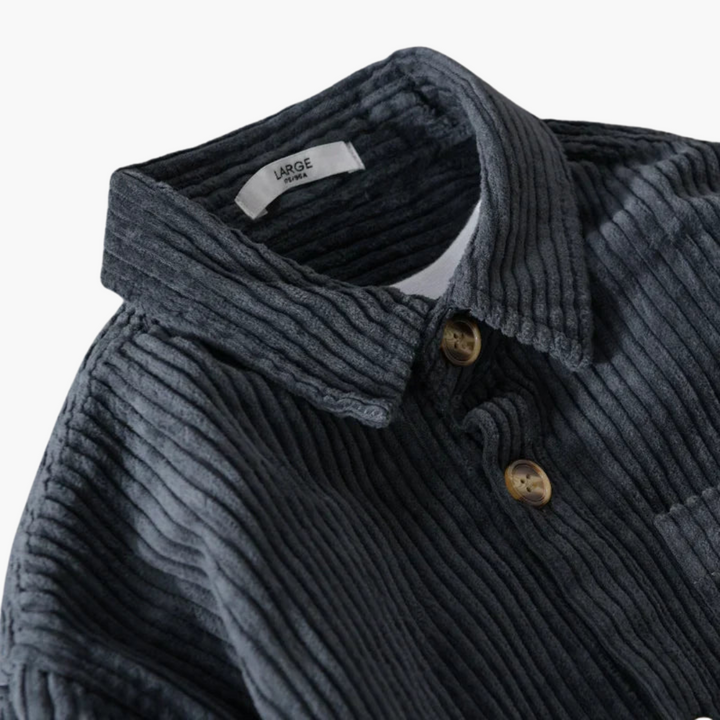 Cord-Overshirt für Herren - übergroße lange Ärmel und Knopfleiste