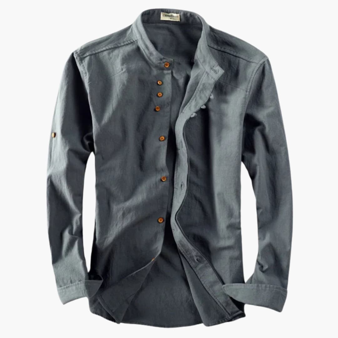 Stehkragen Hemd für Herren - Minimalistisch, Elegant & Casual