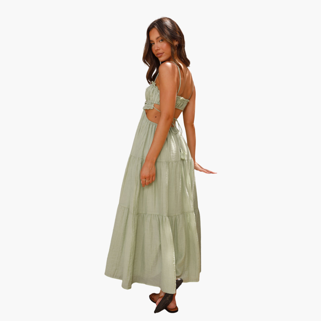 Maxikleid für Damen – Boho-Stil mit Bindebändern
