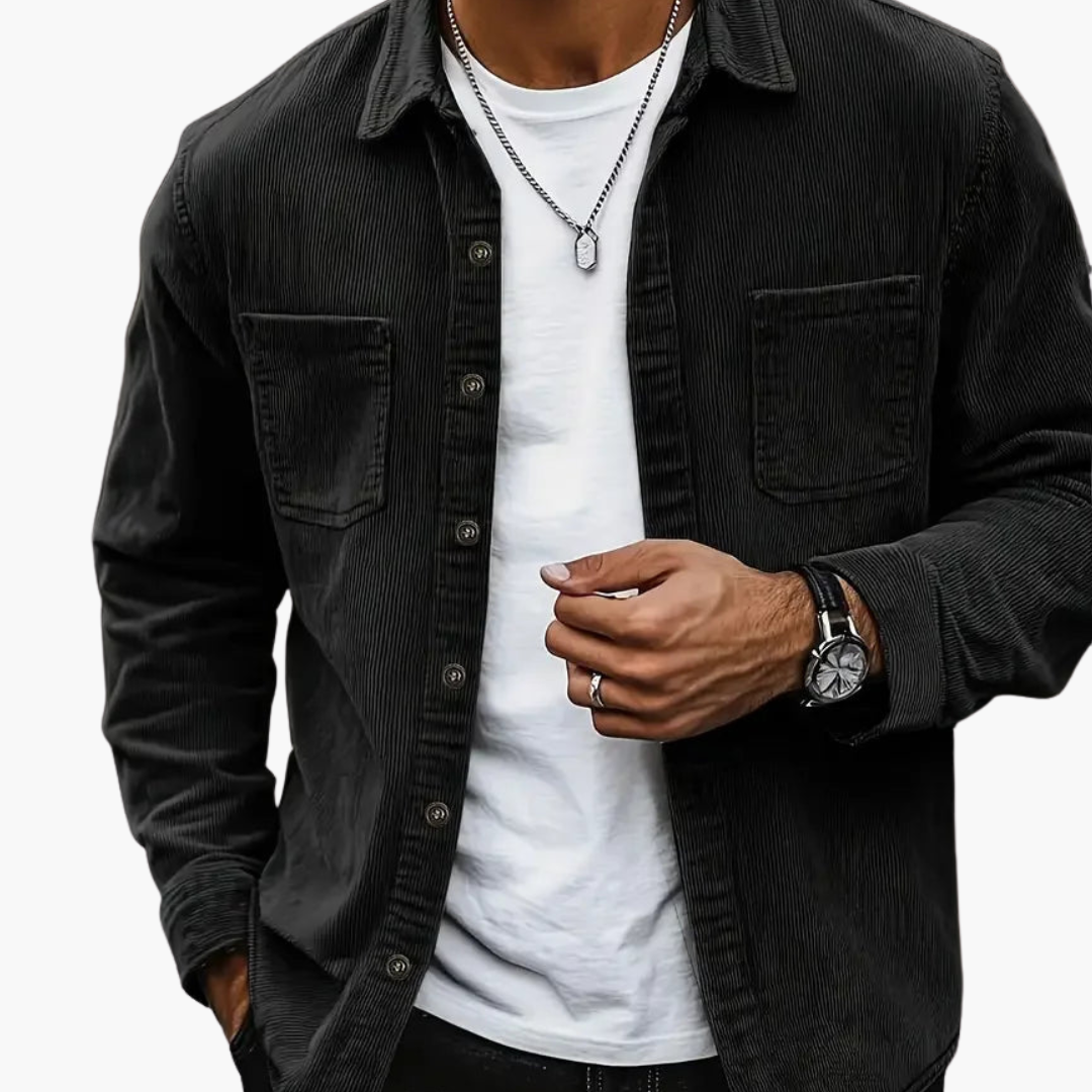 Herren Cordjacke mit Knopfverschluss