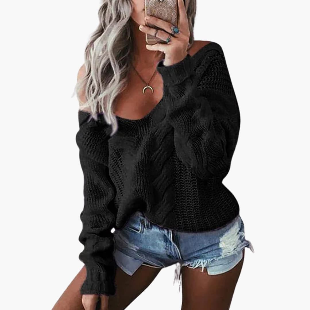 Damenpullover mit Oversize Passform und langen Ärmeln