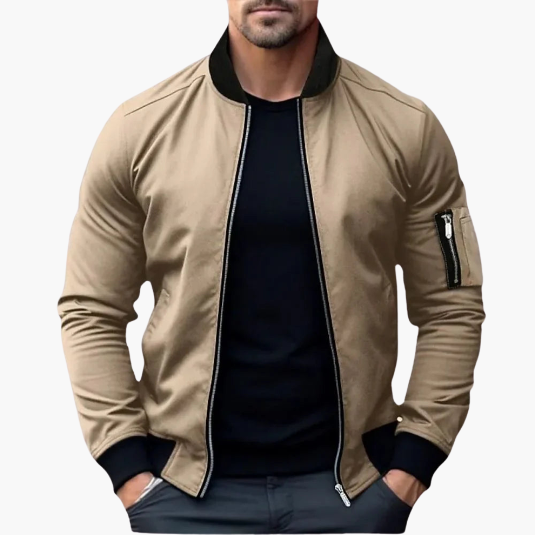 Klassische Bomberjacke für Männer - Reißverschluss und Stil