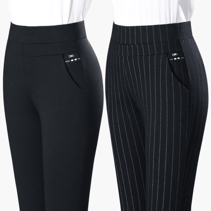 Bequeme Stretch-Hose mit hoher Taille für Frauen - SchmiedeMode