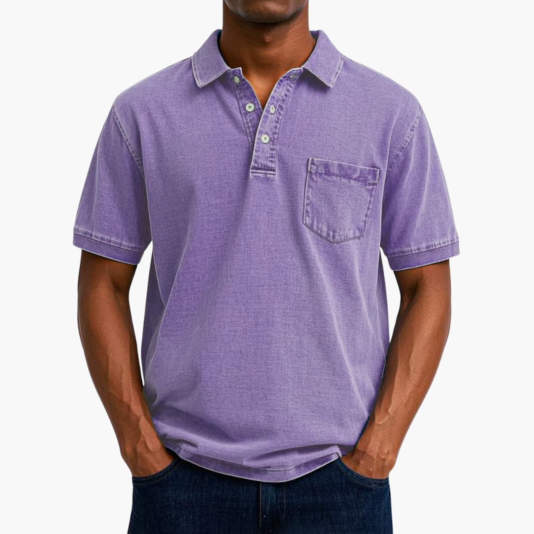 Poloshirt Klassisches - Kurzarmshirt für Herren mit Tasche