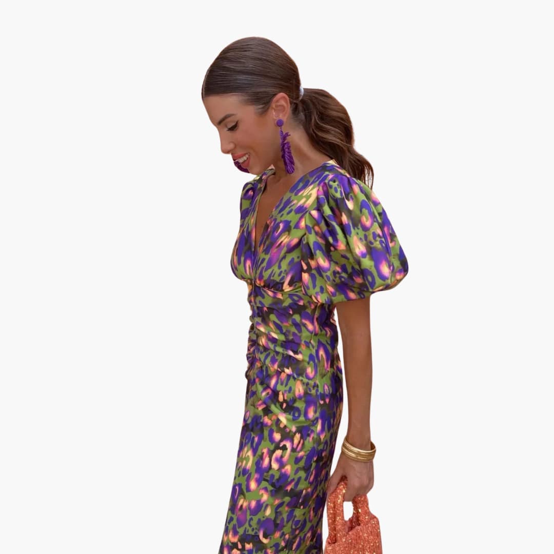 Midikleid mit Puffärmeln - Elegantes Damen Sommeroutfit
