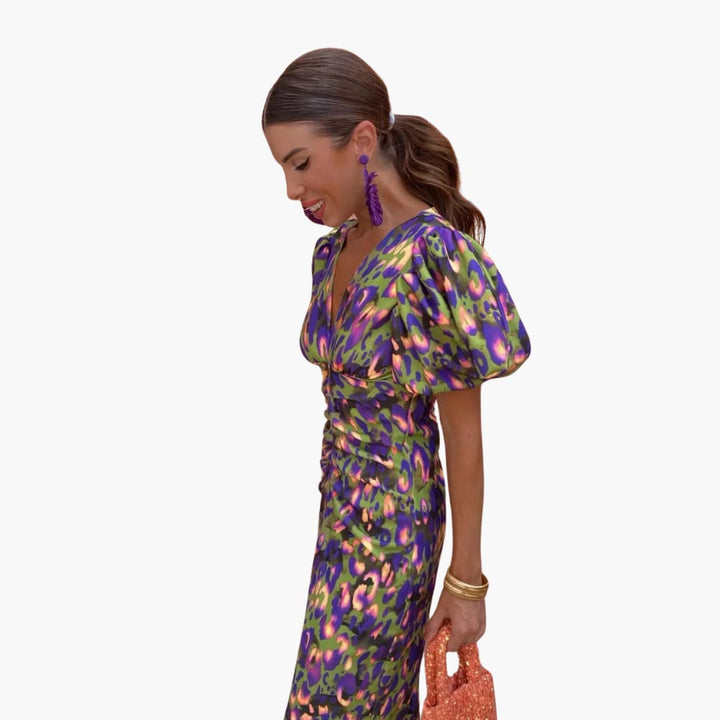 Midikleid mit Puffärmeln - Elegantes Damen Sommeroutfit