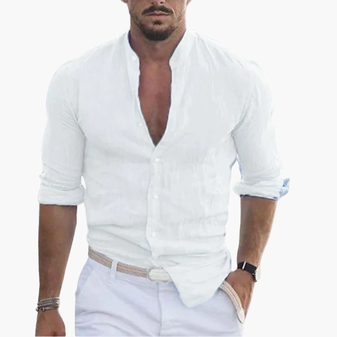 Sommerhemd für Herren - Leicht, Luftig & Stehkragen Casual