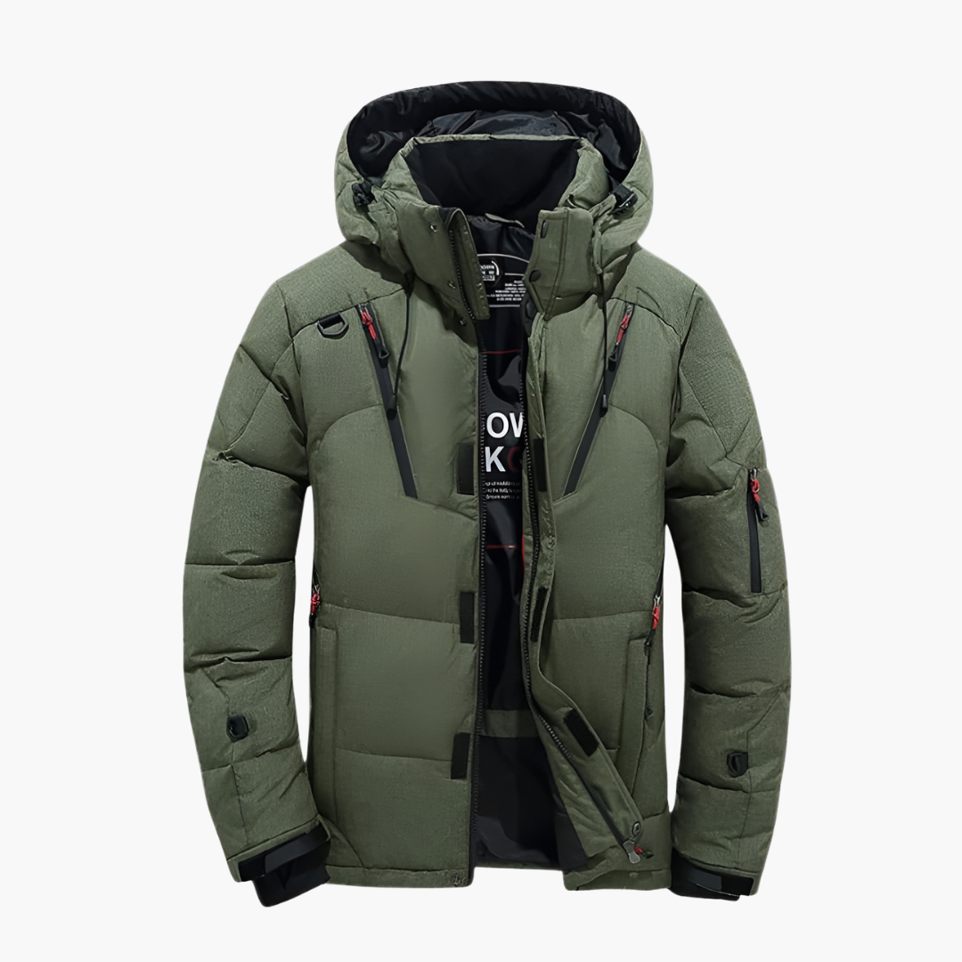 Herren Steppjacke mit Kapuze und Reißverschlusstaschen
