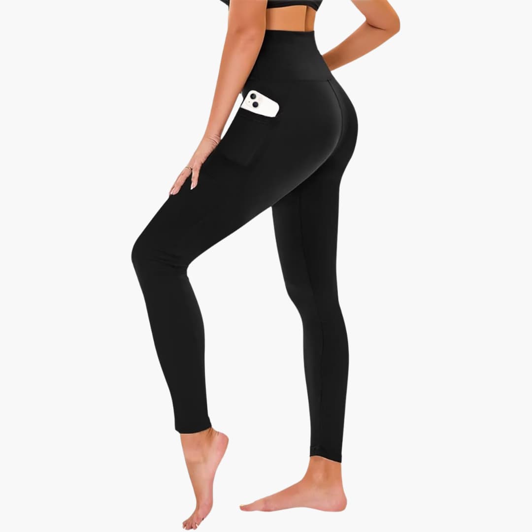Damen Leggings mit Leopardenmuster und hohem Bund aus Stretchmaterial