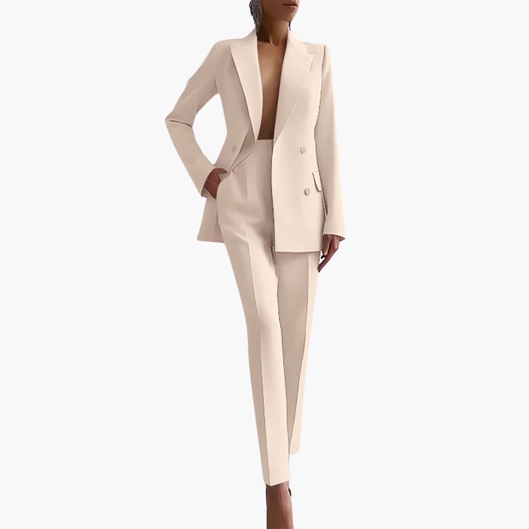 Damen-Zweiteiler mit Blazer und schmal geschnittener Hose