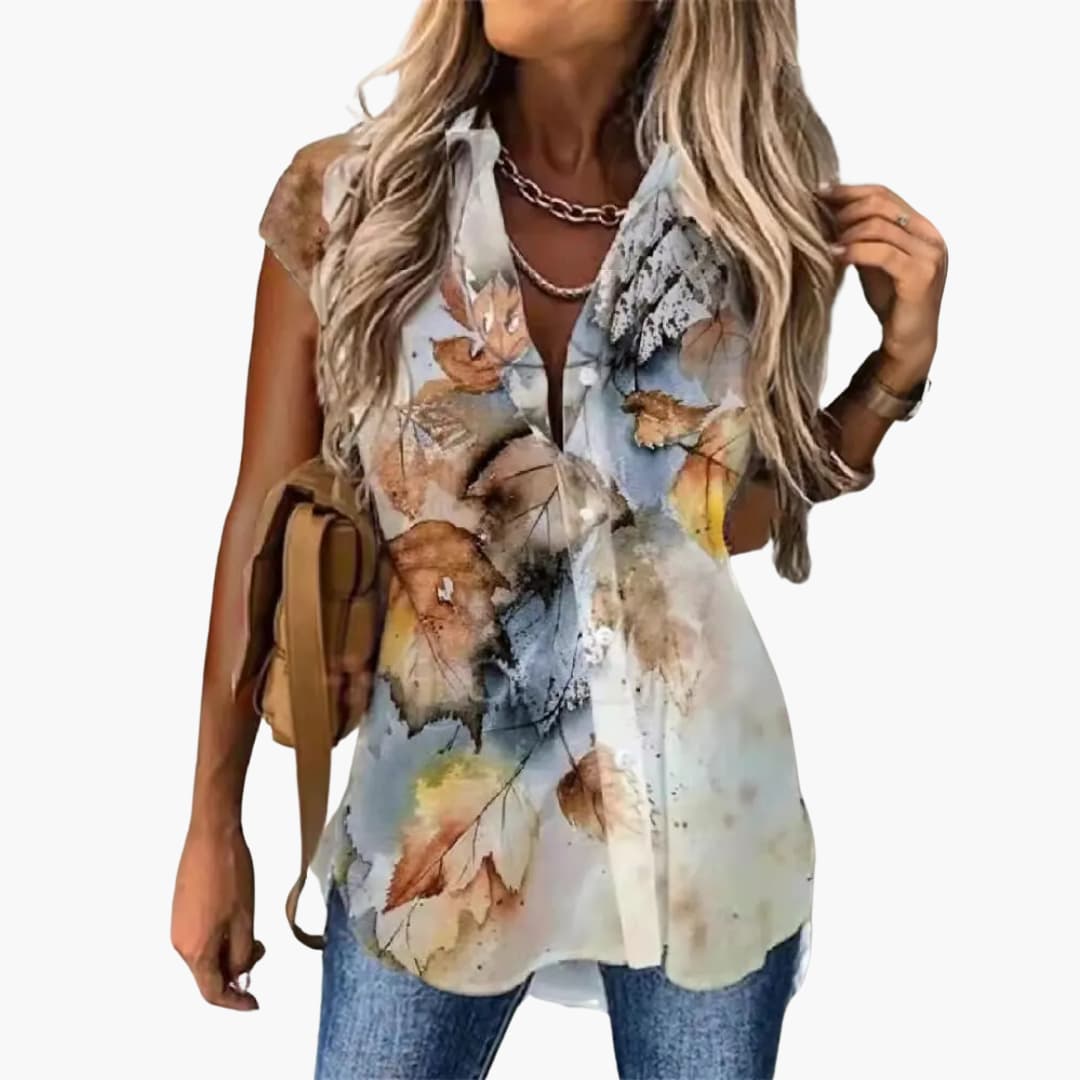Sommer Top für Damen mit - Schmetterlingsdruck Leicht