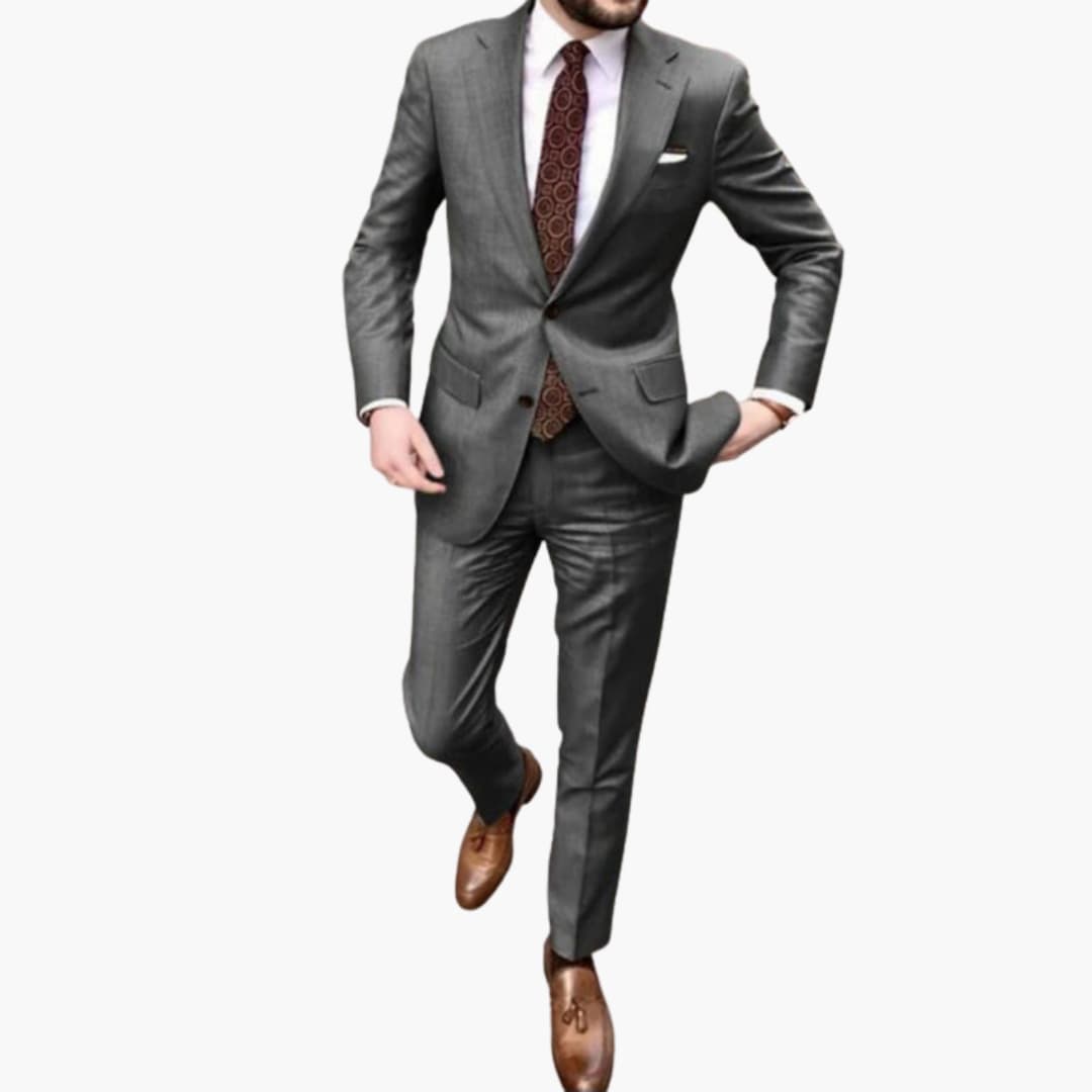 Herren Anzug zweiteilig mit Reverskragen und Slim Fit Hose