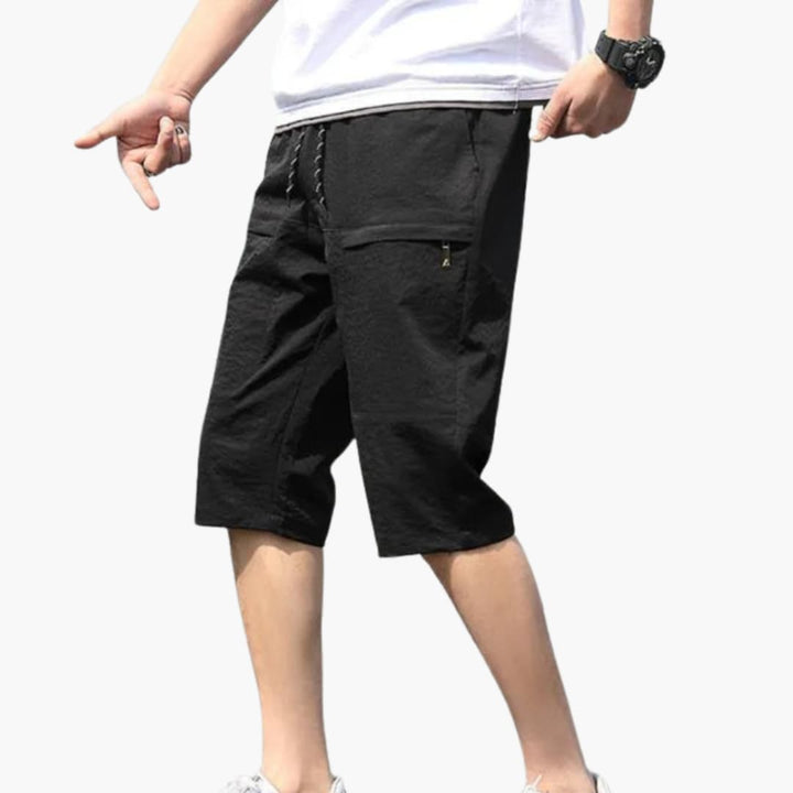 Herren Cargo Shorts mit Taschen und elastischem Bund für Sommer