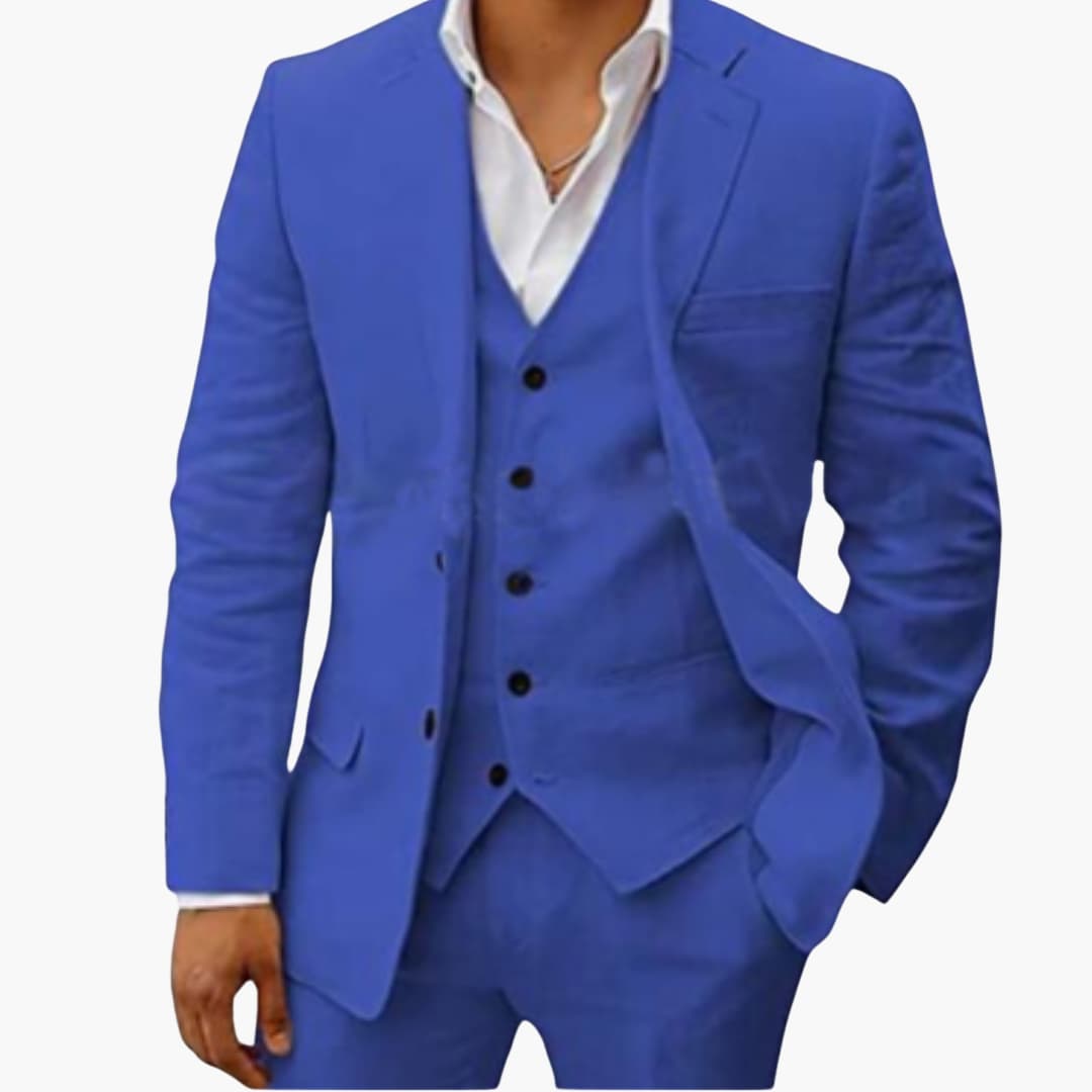 Herren Sommeranzug dreiteilig mit Weste Jacke und Hose
