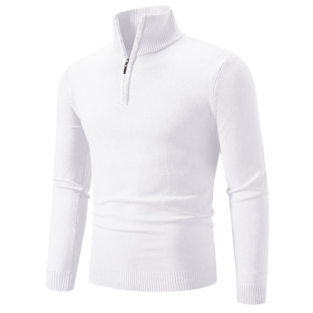 Herrenpullover mit Reißverschluss am Ausschnitt