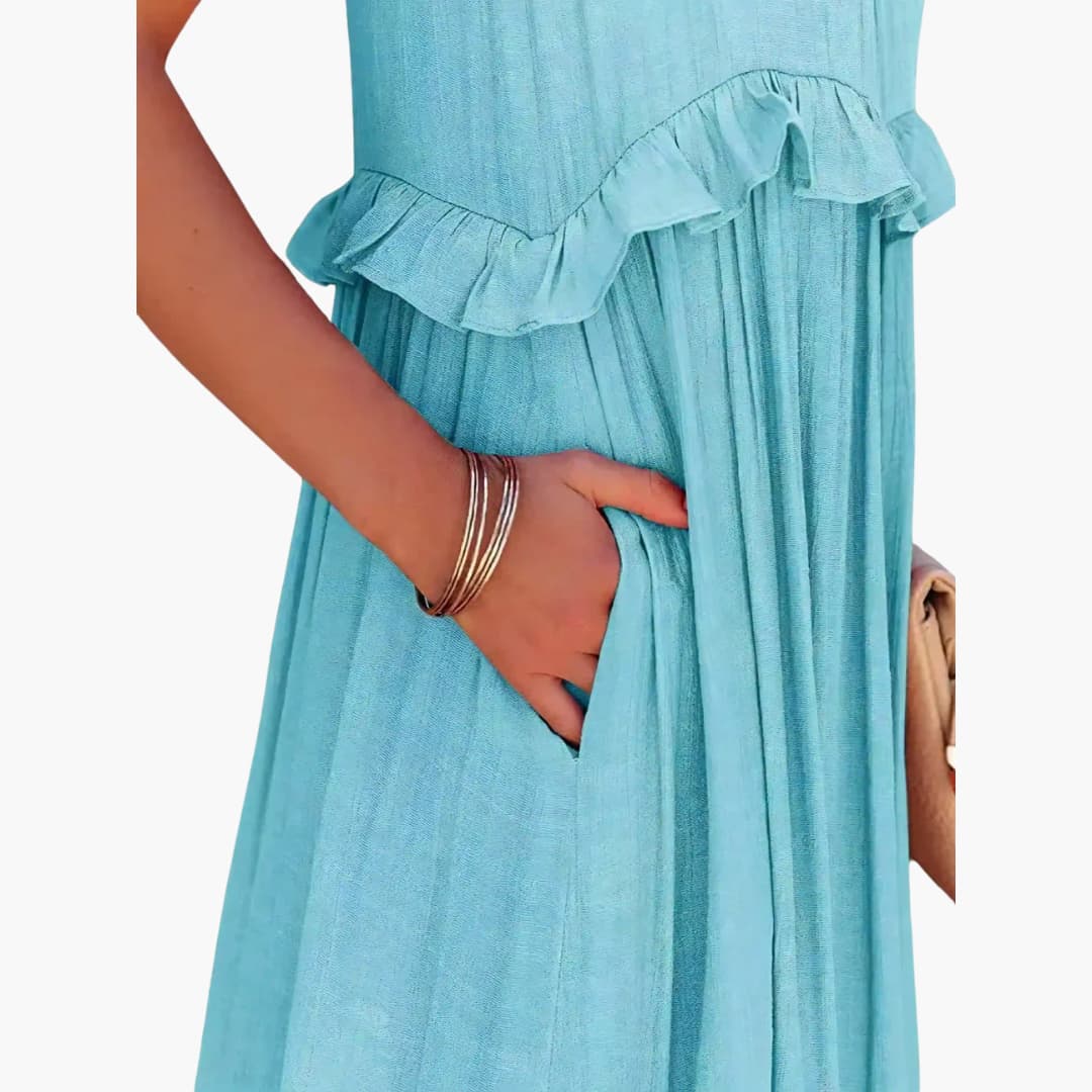 Maxikleid Stufen - Rüschenkleid für Damen, elegant & luftig